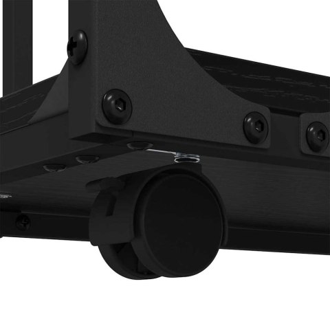 STOLIK BOCZNY Z PÓŁKĄ Z KOŁEM CZARNY DĄB 50X 35X 55.5CM