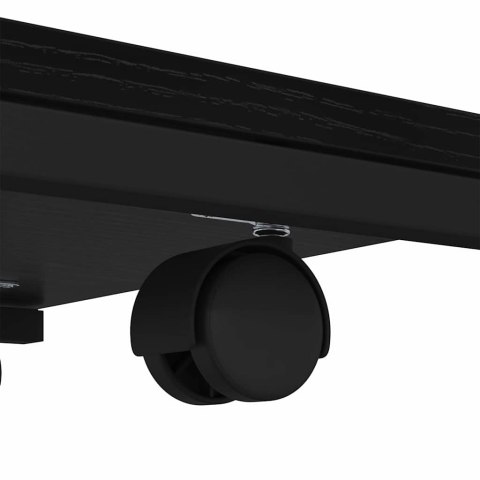 STOLIK BOCZNY Z PÓŁKĄ Z KOŁEM CZARNY DĄB 50X 35X 55.5CM