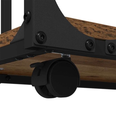 STOLIK BOCZNY Z PÓŁKĄ Z KOŁEM STARE DREWNO 50X 35X 55.5CM