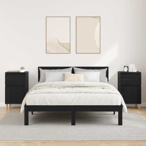 SZAFKA NOCNA Z SZUFLADĄ 2 PCS CZARNY DĄB 40X 35X 70CM