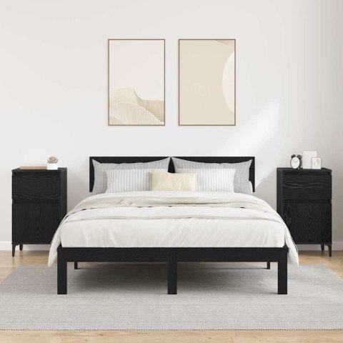 SZAFKA NOCNA Z SZUFLADĄ 2 PCS CZARNY DĄB 40X 35X 70CM