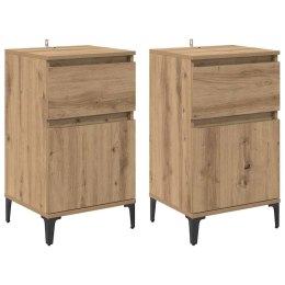 SZAFKA NOCNA Z SZUFLADĄ 2 PCS DĄB RZEMIEŚLNICZY 40X 35X 70CM