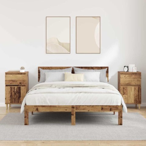 SZAFKA NOCNA Z SZUFLADĄ 2 PCS STARE DREWNO 40X 35X 70CM