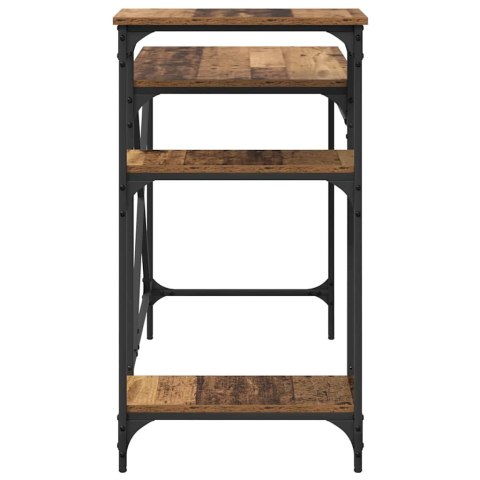 BIURKO Z PÓŁKAMI STARE DREWNO 105X50X90CM INDUSTRIALNE