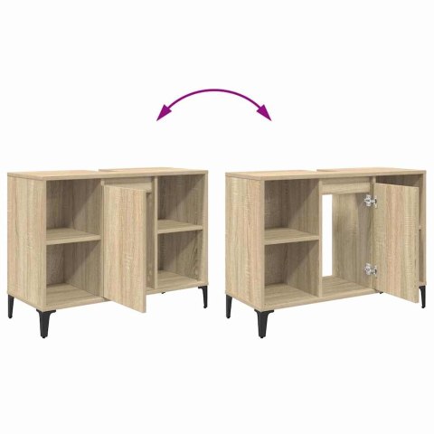 SZAFKA UMYWALKOWA Z PÓŁKĄ Z DRZWIAMI DĄB SONOMA 80X 33X 60CM