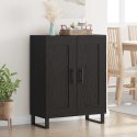 SZAFKA KOMODA CZARNY DĄB 69,5X34X90CM DREWNO INŻYNIERYJNE I ŻELAZO