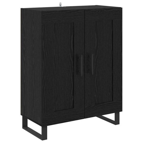 SZAFKA KOMODA CZARNY DĄB 69,5X34X90CM DREWNO INŻYNIERYJNE I ŻELAZO