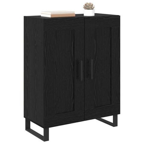 SZAFKA KOMODA CZARNY DĄB 69,5X34X90CM DREWNO INŻYNIERYJNE I ŻELAZO