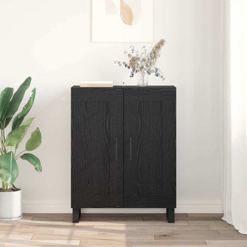 SZAFKA KOMODA CZARNY DĄB 69,5X34X90CM DREWNO INŻYNIERYJNE I ŻELAZO