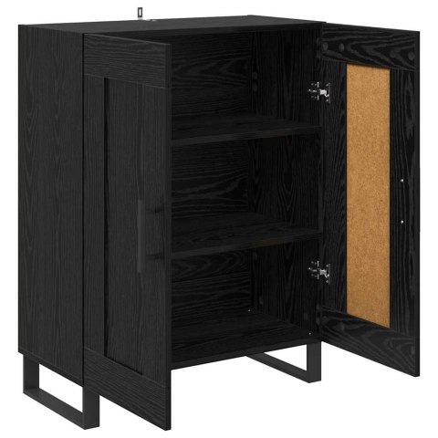 SZAFKA KOMODA CZARNY DĄB 69,5X34X90CM DREWNO INŻYNIERYJNE I ŻELAZO