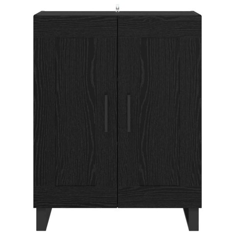 SZAFKA KOMODA CZARNY DĄB 69,5X34X90CM DREWNO INŻYNIERYJNE I ŻELAZO