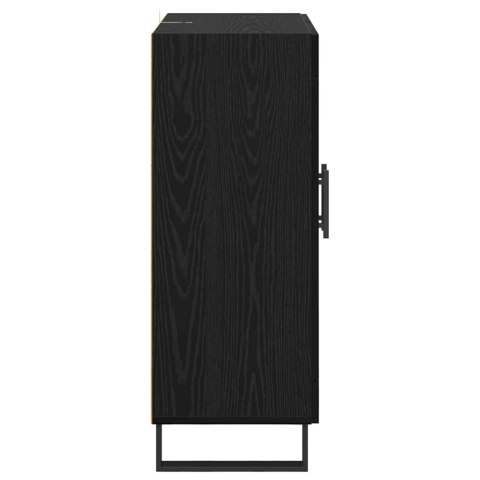SZAFKA KOMODA CZARNY DĄB 69,5X34X90CM DREWNO INŻYNIERYJNE I ŻELAZO