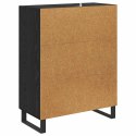 SZAFKA KOMODA CZARNY DĄB 69,5X34X90CM DREWNO INŻYNIERYJNE I ŻELAZO