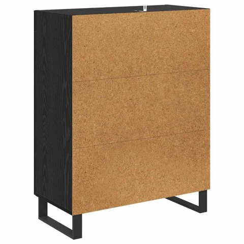 SZAFKA KOMODA CZARNY DĄB 69,5X34X90CM DREWNO INŻYNIERYJNE I ŻELAZO