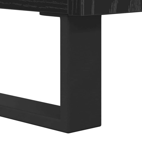 SZAFKA KOMODA CZARNY DĄB 69,5X34X90CM DREWNO INŻYNIERYJNE I ŻELAZO