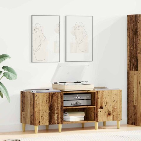 SZAFKA NA PŁYTY WINYLOWE STARE DREWNO 121X 38X 48CM