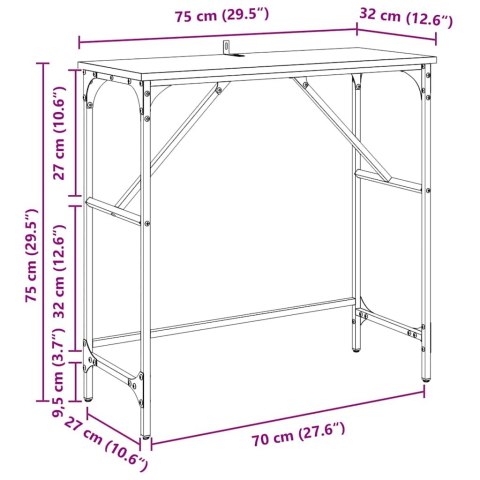 KONSOLA CZARNY DĄB 75X 32X 75CM
