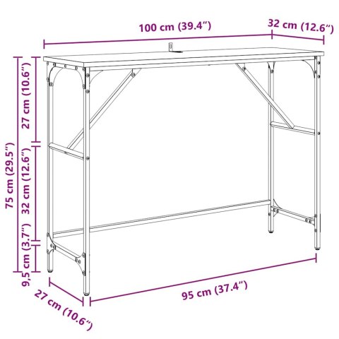 KONSOLA DĄB RZEMIEŚLNICZY 100X 32X 75CM