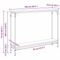 KONSOLA Z PÓŁKĄ DĄB RZEMIEŚLNICZY 100X 22,5X 75CM
