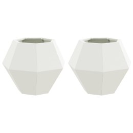 DONICA OGRODOWA 2 SZT. BIAŁA 50X50X40CM STAL