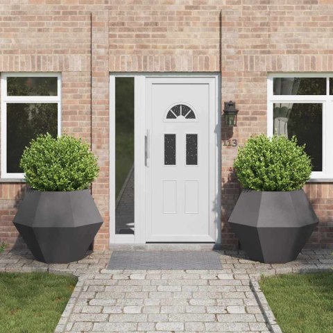 DONICA OGRODOWA 2 SZT. CZARNA 100X100X80CM STAL