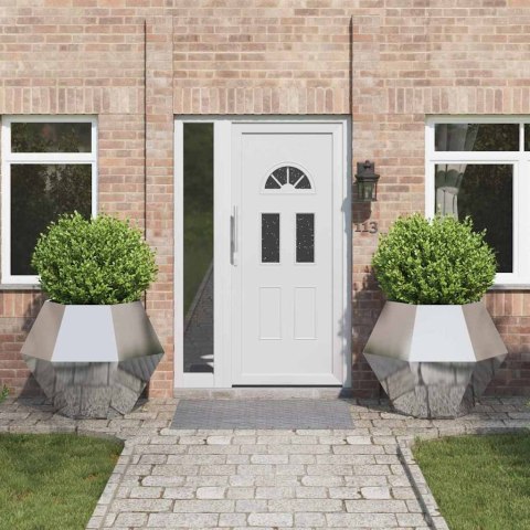 DONICA 2 PCS SREBRNY 100X 100X 80CM STAL GALWANIZOWANA