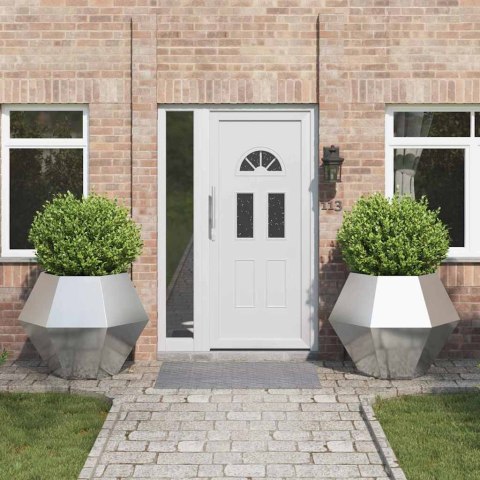 DONICA 2 PCS SREBRNY 100X 100X 80CM STAL NIERDZEWNA