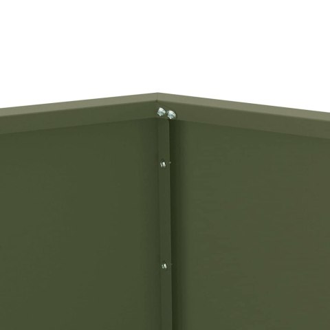 DONICA 2 PCS ZIELONY OLIWKOWY 100X 100X 80CM STAL