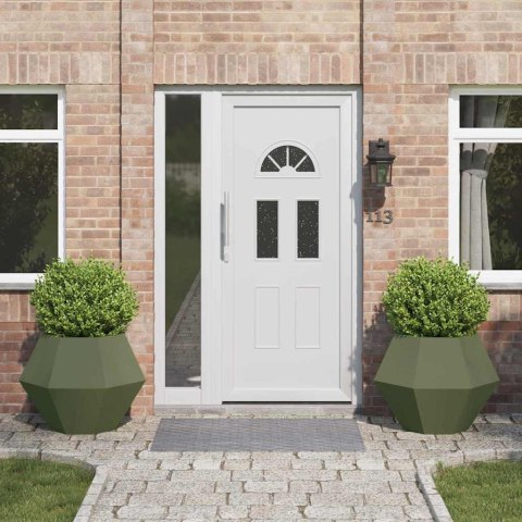 DONICA 2 PCS ZIELONY OLIWKOWY 75X 75X 60CM STAL