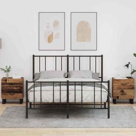 SZAFKA NOCNA 2 PCS STARE DREWNO I CZARNY 40X 35X 47,5CM