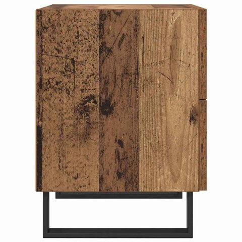 SZAFKA NOCNA 2 PCS STARE DREWNO I CZARNY 40X 35X 47,5CM