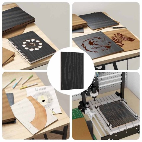 PANELE DEKORACYJNE 12 SZT. CZARNY DĄB 15X 21X 0.27CM