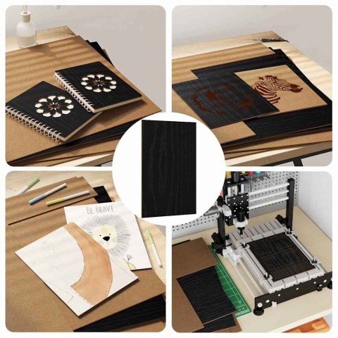 PANELE DEKORACYJNE 12 SZT. CZARNY DĄB 40X 60X 0.27CM