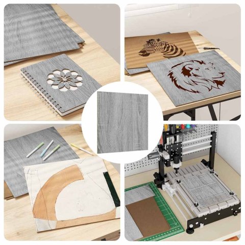 PANELE DEKORACYJNE 12 SZT. SZARY SONOMA 30X 30X 0.27CM