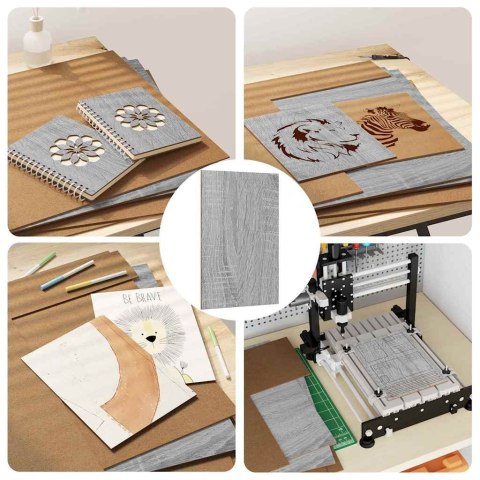 PANELE DEKORACYJNE 50 SZT. SZARY SONOMA 40X 60X 0.27CM