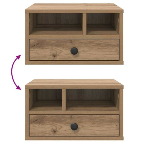 STOJAK SZAFKA REGAŁ NA DRUKARKĘ Z SZUFLADĄ DĄB RZEMIEŚLNICZY 40X 32X 24CM