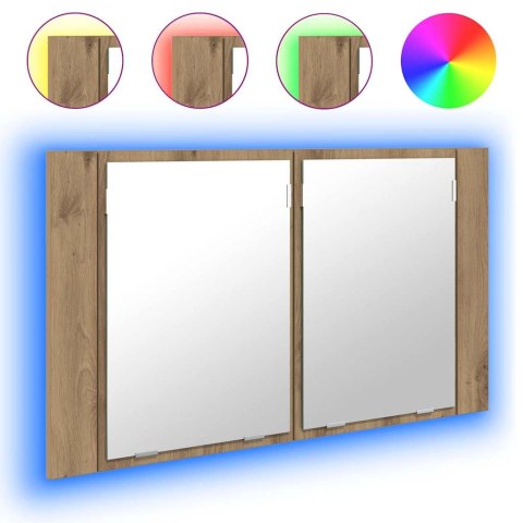 SZAFKA Z LUSTREM DO ŁAZIENKI DĄB RZEMIEŚLNICZY 80X 12X 45CM