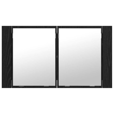 SZAFKA Z LUSTREM DO ŁAZIENKI Z PÓŁKĄ CZARNY DĄB 80X 12X 45CM