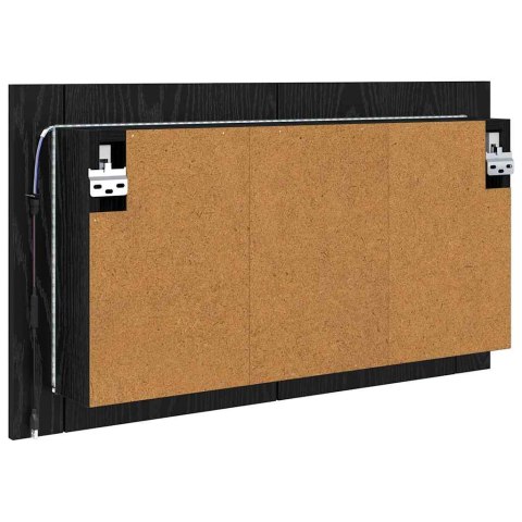 SZAFKA Z LUSTREM DO ŁAZIENKI Z PÓŁKĄ CZARNY DĄB 80X 12X 45CM