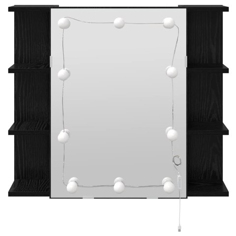 SZAFKA Z LUSTREM Z PÓŁKĄ Z LUSTREM CZARNY DĄB 70X 16,5X 60CM