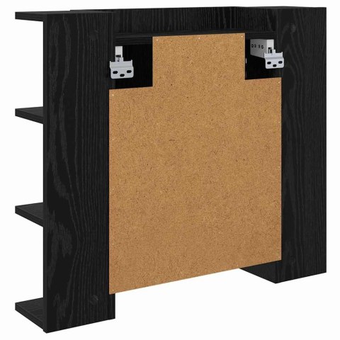 SZAFKA Z LUSTREM Z PÓŁKĄ Z LUSTREM CZARNY DĄB 70X 16,5X 60CM