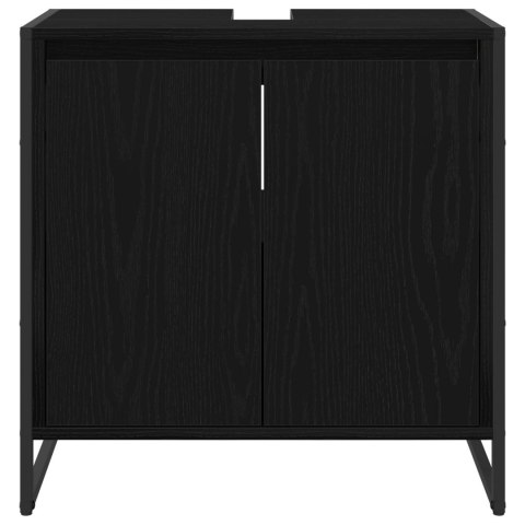 SZAFKA ŁAZIENKOWA Z PRZECHOWYWANIEM CZARNY DĄB 60X 30X 60CM