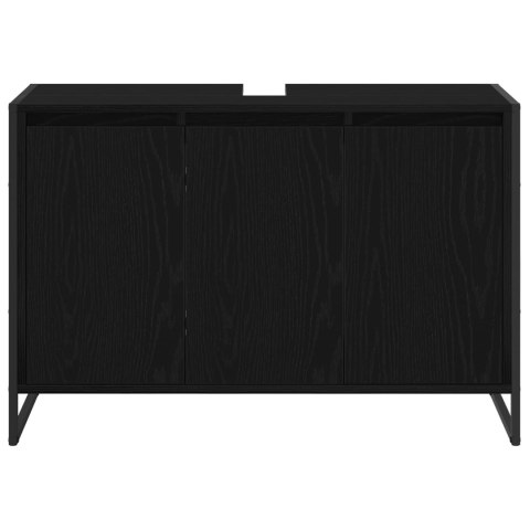 SZAFKA ŁAZIENKOWA Z PRZECHOWYWANIEM CZARNY DĄB 90X 30X 60CM