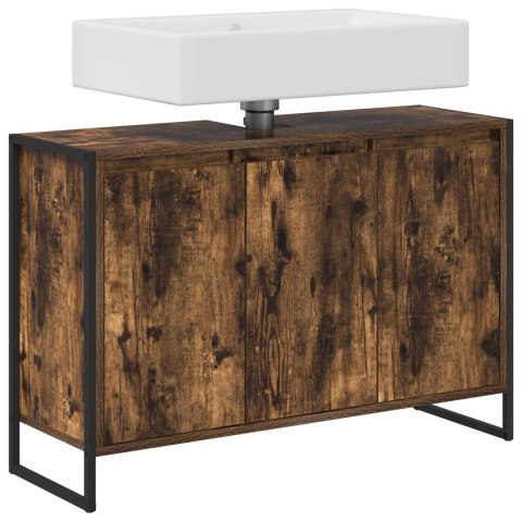 SZAFKA ŁAZIENKOWA Z PRZECHOWYWANIEM DĄB DYMNY 90X 30X 60CM