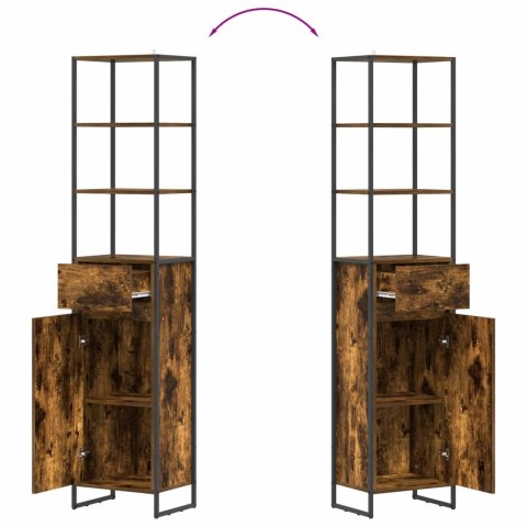 SZAFKA ŁAZIENKOWA Z SZUFLADĄ DĄB DYMNY 40X 30X 180CM