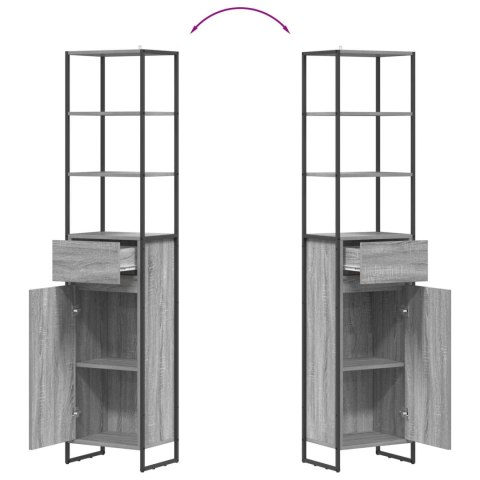 SZAFKA ŁAZIENKOWA Z SZUFLADĄ SZARY SONOMA 40X 30X 180CM