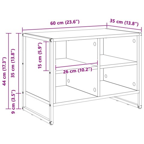 SZAFKA NA BUTY Z PRZECHOWYWANIEM CZARNY DĄB 60X 35X 44CM