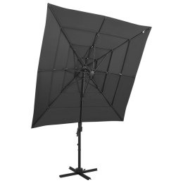 4-POZIOMOWY PARASOL NA ALUMINIOWYM SŁUPKU ANTRACYT 250X250CM