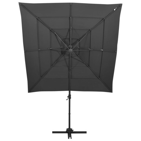 4-POZIOMOWY PARASOL NA ALUMINIOWYM SŁUPKU ANTRACYT 250X250CM