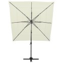 4-POZIOMOWY PARASOL NA ALUMINIOWYM SŁUPKU PIASKOWY 250X250CM